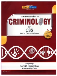 An Introduction to Criminology Sami ul Hassan Rana JWT