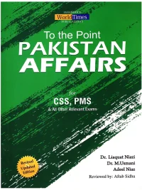 To The Point Pakistan Affairs By Liaquat Niazi JWT