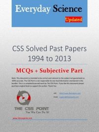 CSS Everyday Science Solved Past Papers – 1994 to 2013