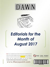 Monthly DAWN Editorials August 2017