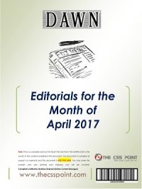 Monthly DAWN Editorials – April 2017