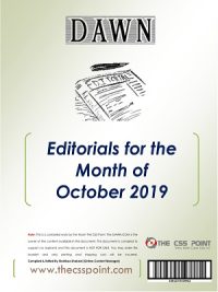 Monthly DAWN Editorials October 2019