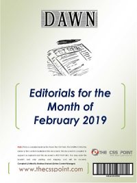 Monthly DAWN Editorials February 2019