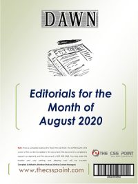 Monthly DAWN Editorials August 2020