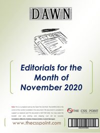 Monthly DAWN Editorials November 2020